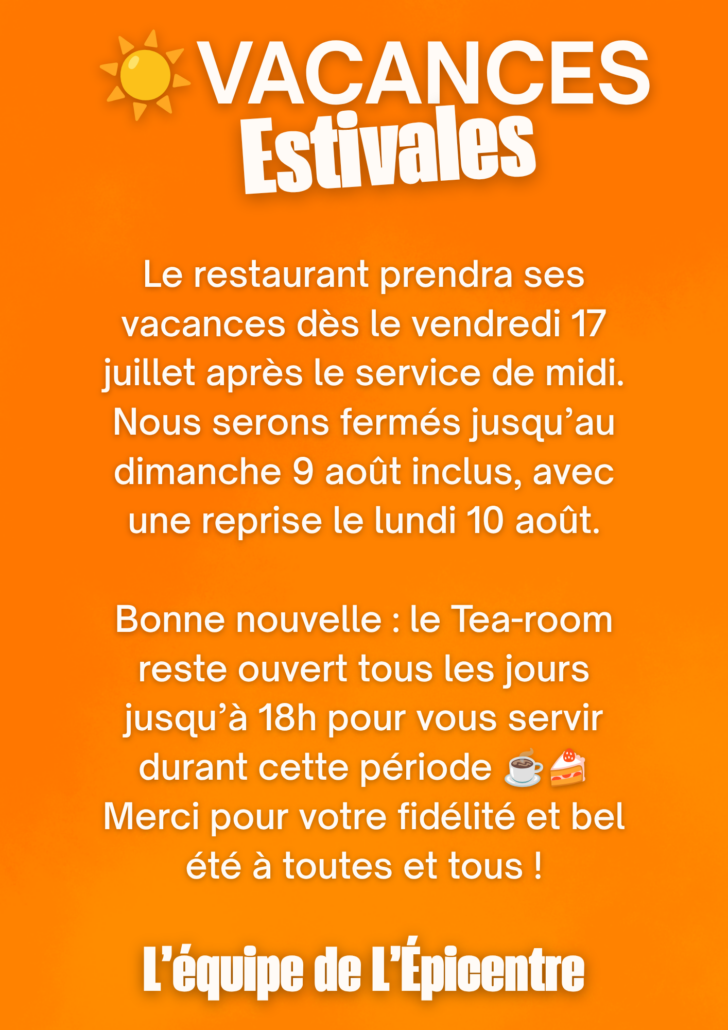 Affiche fermeture congés entreprise minimaliste dégradé bleu